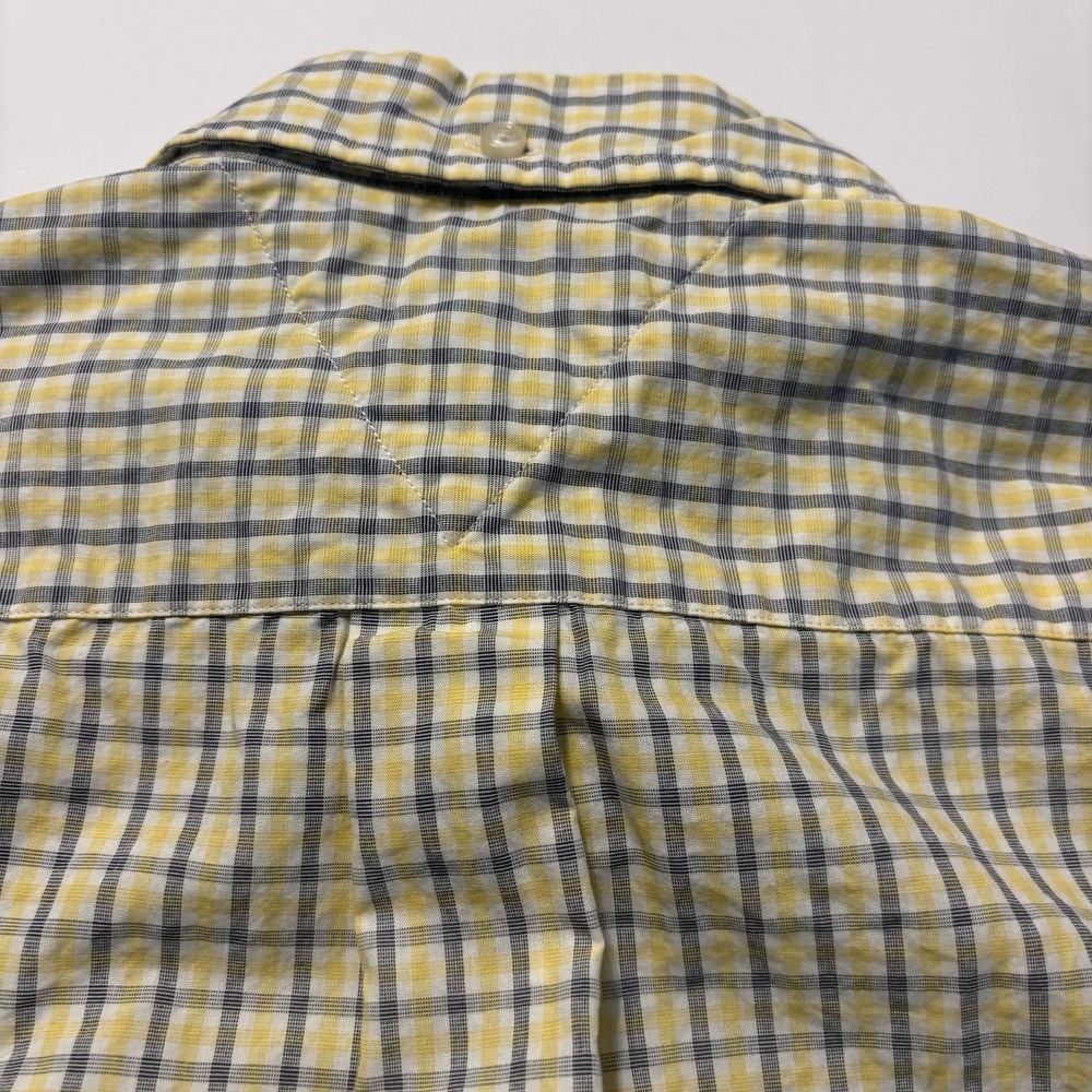 Tommy Hilfiger Men's Medium Classic Fit Plaid Shirt Yellow Blue Cotton - Picture 11 of 11